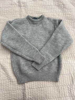 Lord Jeff 💯 Wool Chunky Sweater, Grey, Men, Size L